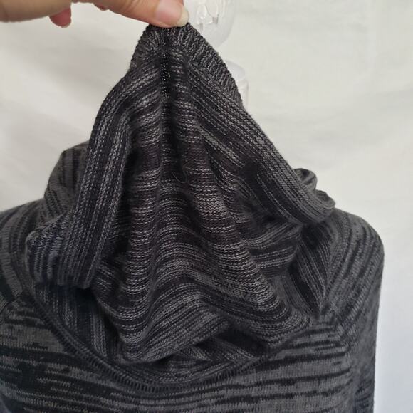 Express Sweater Womens Dress Sz M Preppy Marled Fall Cozy Cowl Neck Hombre Gray - Picture 8 of 13